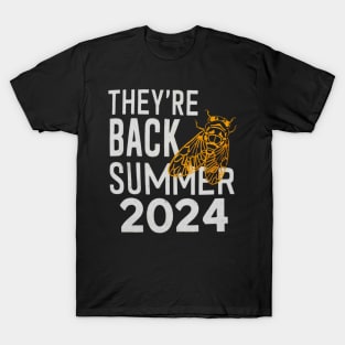 Vintage Cicada 2024 They are back Summer Entomology Cicada T-Shirt